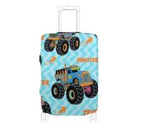 SyXIOP Colorful Monsters Housse élastique pour bagages de 45,7 à 81,3 cm Motif vagues Bleu feu, Colorful Monsters Truck Fire Blue Wave, L 26-28 in, Classique