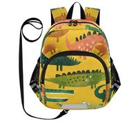 SyXIOP Cute Ears Big Kid Sacs à dos laisse cool filles sac à dos de sport anti-perte avec bande réfléchissante mignon crocodiles colorés, Jolis crocodiles colorés, M, Décontracté