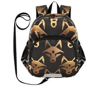 SyXIOP Cute Ears Cute Kid Backpack Leash Little Girls Anti-Lost Kindergarten Backpack with Reflective Strip American Anime Wolf Bronze Gold, Anime américain Wolf Bronze Gold, M, Décontracté