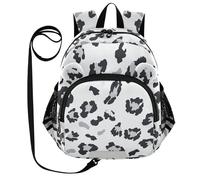 SyXIOP Cute Ears Cute Small Backpacks Leash Cool Girls Anti-Lost Book Bag For School with Reflective Strip Leopard Print Gray, Imprimé léopard gris, M, Décontracté