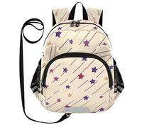 SyXIOP Cute Ears Mini sac à dos d'école laisse pour enfants garçons filles Anti-perte Simple Moderne Sac à dos avec bande réfléchissante Style Oliver Jeffers Étoiles Violet Rayures, Oliver Jeffers