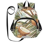 SyXIOP Cute Ears Sac à dos avec laisse pour garçons et filles Anti-perte avec bande réfléchissante Hawaïen Marron noix de coco, Noix de coco hawaïenne, M, Décontracté