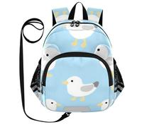 SyXIOP Cute Ears Sac à dos d'école avec laisse pour garçons et filles Sac à dos d'école primaire anti-perte avec bande réfléchissante Motif mouette de dessin animé Bleu, Mouette bleue de dessin animé