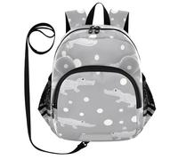 SyXIOP Cute Ears Sac à dos d'école Laisse Garçon/Fille Anti-Perte Bookbag Décorations avec Bande Réfléchissante Pois Crocodiles Gris, Crocodiles à pois gris, S, Décontracté