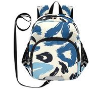 SyXIOP Cute Ears Sac à dos préscolaire avec laisse pour garçons et filles Sac à dos d'école primaire anti-perte avec bande réfléchissante Imprimé léopard bleu poudré, Imprimé léopard bleu poudré, M