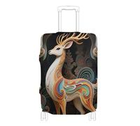 SyXIOP Dunhuang Housse de bagage élastique anti-rayures, accessoire de voyage, convient aux bagages de 45,7 à 81,3 cm, Dunhuang Divine Deer, L 26-28 in, Classique