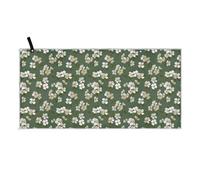 SyXIOP Élégante serviette de sudation à séchage rapide Motif fleurs de chien Gat Vert olive 100 x 180 cm