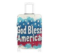 SyXIOP God Bless America 4th of July Independence Day Housse de bagage en tissu élastique anti-rayures pour bagages de 45,7 à 81,3 cm, God Bless America 4th of July Independence Day, M 22-24 in