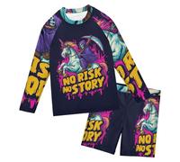 SyXIOP Grim Reaper Risk Story Maillot de bain 2 pièces avec protection UV pour garçons 3-10 ans, Histoire du risque de la faucheuse, 7-8 ans