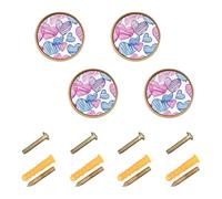 SyXIOP Heart Sketch Lot de 4 boutons simples pour commode et chambre à coucher 32 mm