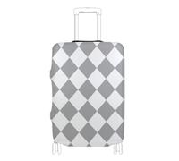 SyXIOP Housse de bagage élastique durable et résistante aux rayures pour valise de 45,7 à 81,3 cm - Motif écossais gris et blanc, Buffalo Plaid Carreaux Gris Blanc, M 22-24 in, Classique
