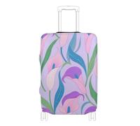 SyXIOP Housse de bagage élastique rose violet avec motif fleurs de lys calla résistant aux rayures pour valises de 45,7 à 81,3 cm, Fleurs de lys calla violet-rose-pourpre, L 26-28 in, Classique