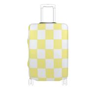 SyXIOP Housse de protection élastique à carreaux jaunes et blancs pour bagages de 45,7 à 81,3 cm, Plaid américain jaune et blanc, XL 29-32 in, Classique