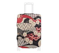 SyXIOP Housse de protection élastique anti-rayures pour valise de 45,7 à 81,3 cm Motif zéphyr japonais Rouge, Fleurs de cerisier zéphyr japonaises rouges, XL 29-32 in, Classique