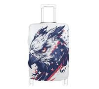 SyXIOP Housse de protection élastique anti-rayures pour valises de 45,7 à 81,3 cm Motif hibou Blanc, Chouette de dessin animé blanc 4 juillet Jour de l'indépendance, S 18-20 in, Classique