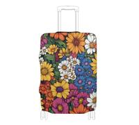SyXIOP Housse de protection élastique colorée et belle marguerite pour valise, accessoire de voyage, convient aux bagages de 45,7 à 81,3 cm, Fleurs colorées et belles marguerites, L 26-28 in