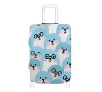 SyXIOP Housse de protection élastique pour bagage à main de 45,7 à 81,3 cm - Motif sceau mignon - Bleu, Dessin animé mignon phoque bleu, L 26-28 in, Classique