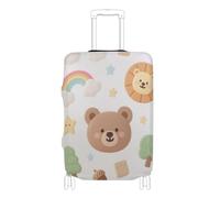 SyXIOP Housse de protection élastique pour bagages de 45,7 à 81,3 cm avec ours arc-en-ciel Marron, Ours arc-en-ciel marron mignon, S 18-20 in, Classique