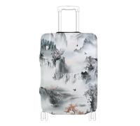 SyXIOP Housse de protection élastique résistante aux rayures pour bagages de 45,7 à 81,3 cm Motif paysage chinois, Peinture à l'encre de style chinois paysage, XL 29-32 in, Classique