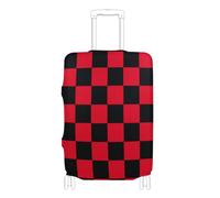 SyXIOP Housse de protection pour valise de 45,7 à 81,3 cm - Élastique - Anti-rayures - Motif à carreaux - Noir et rouge, Carreaux Buffalo Noir/Rouge, L 26-28 in, Classique