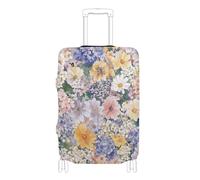 SyXIOP Housse élastique colorée et belle motif marguerites pour bagages de 45,7 à 81,3 cm, résistante aux rayures, Fleurs colorées et belles marguerites, L 26-28 in, Classique