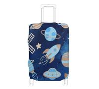 SyXIOP Housse élastique pour bagages de voyage Motif planète fusée Bleu 45,7 à 81,3 cm, Lovely Blue Rocketing Planet, M 22-24 in, Classique