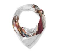 SyXIOP Illusion d'optique 3D Art mural Père Noël carré en soie foulard cheveux écharpe carrée en soie pour femme 89 x 89 cm écharpe chaude pour femme bufandas para mujer elegantes