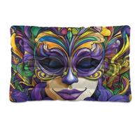 SyXIOP Irises Happy Mardi Gras Matelas lavable doux et confortable avec dessous antidérapant pour chiens de taille moyenne/grande 91,4 x 61 cm