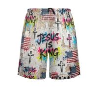 SyXIOP Jesus Is King Flag Street Hip- Pantalon de pyjama doux pour homme - Superbe pantalon de pyjama pour les vacances, Jesus is King Flag Street Hip-, XL