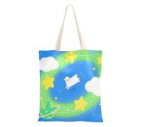 SyXIOP Joli sac fourre-tout en toile avec poignées pour femme - Motif mouton blanc - Pour un usage quotidien - Bolsa de Lona