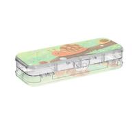 SyXIOP Jolie boîte en plastique pour crayons, stylos à 2 couches avec couvercle hermétique Motif escargot Marron