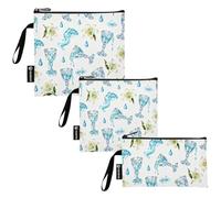 SyXIOP Lily Glass Water Lot de 3 sacs à goûter réutilisables avec fermeture éclair pour le travail, le bureau, les voyages, les pique-niques