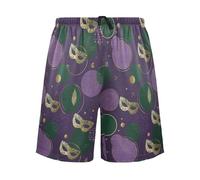 SyXIOP Masque de carnaval à pois dorés et violets - Pantalon de pyjama léger pour homme - Cadeau de Noël, Masque de carnaval à pois doré violet, L