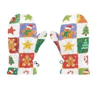 SyXIOP Merry Christmas Tree Gingerbread Jolies moufles d'hiver imperméables pour tout-petits Gants de neige imperméables pour filles Guantes de frio para bebes S 2-4