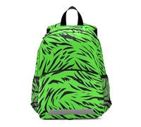 SyXIOP Mini sac à dos à texture de fourrure de tigre vert fluo pour enfants sangle de poitrine livre sac pour enfants mochilas para ni ? as de 3 a?os