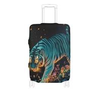 SyXIOP Mysterious Blue Tigers Housse de protection élastique pour bagages de 45,7 à 81,3 cm, Tigres bleus mystérieux, M 22-24 in, Classique