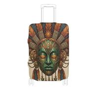 SyXIOP Mysterious Maya Mask Housse élastique vintage pour bagages anti-rayures Housse de protection pour bagages de 45,7 à 81,3 cm, Masque Maya Mystérieux Vintage, M 22-24 in, Classique