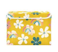 SyXIOP Oliver Jeffers Bac de rangement cube pliable avec poignées Style azalée jaune arc-en-ciel 40 l Conteneurs décoratifs pour vêtements de Noël pour la maison et le bureau 42 x 32 x 30 cm
