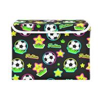 SyXIOP Panier de rangement pliable tendance vert fluo noir de 40 L pour salle de classe avec poignées - Boîtes de rangement de lit robustes pour la maison et le bureau - 42 x 32 x 30 cm