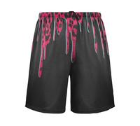 SyXIOP Pantalon de pyjama décontracté imprimé léopard rouge et noir pour hommes pour cadeaux de Noël, Rouge/noir/imprimé léopard, L