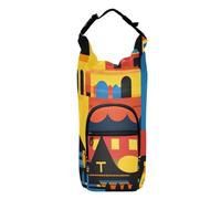 SyXIOP Paris Castel Porte-bouteille d'eau coloré de style abstrait avec poche pour téléphone - Plusieurs tailles - Manchon isolé de 50/61/81/1134 g - Pour la marche quotidienne, la randonnée et