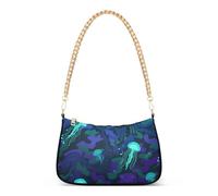 SyXIOP Petit sac à bandoulière tendance motif camouflage sous-marin noir bleu méduse pour femme avec plusieurs poches pour femmes cadeaux d'anniversaire