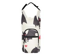 SyXIOP Porte-bouteille d'eau beige avec motif de chauve-souris de dessin animé Happy Valentine - Sac à dos durable pour la randonnée - 51/61/81/1 134 g - Pour la marche quotidienne, la randonnée et