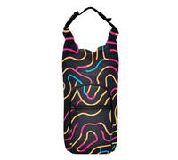 SyXIOP Porte-bouteille d'eau coloré avec lignes irrégulières abstraites - Polyvalent - Porte-bouteille d'eau à bandoulière - 51/61/81/118 ml - Pour adultes et enfants - Pour la marche, la randonnée