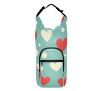 SyXIOP Porte-bouteille vintage à pois pour la Saint-Valentin avec bouteilles, facile à transporter, porte-bouteille d'eau de randonnée 50/61/81/1,2 l pour adultes et enfants, marche, randonnée