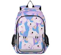 SyXIOP Porte-sac à dos pour enfants de 8 à 12 ans : sacs à livres décontractés pour l'université dans des couleurs assorties - Licornes mignonnes de dessin animé violet