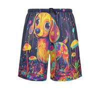 SyXIOP Pyjama court doux et léger pour homme Motif teckel Marron, Chien teckel marron doux, S