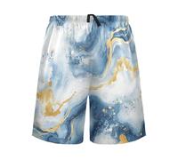 SyXIOP Pyjama décontracté bleu et doré marbré blanc pour homme pour cadeaux de Noël, Marbre bleu et or blanc, XXL