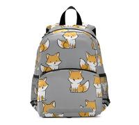 SyXIOP Ranch Fox Sac à dos 2D jaune et gris pour enfants harnais avec laisse pour enfants de 4 ans Mochilas para ni?os de 5 a?os