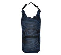 SyXIOP Sac à dos avec cordon de serrage et porte-bouteille d'eau de couleur foncée marbré abstrait avec poches et porte-bouteille d'eau de 50,8/61/81/1,2/1,2 l pour adultes et enfants pour la marche